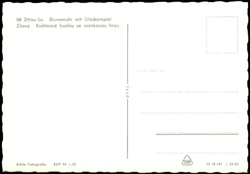 Ansichtskarte Zittau Blumenuhr mit Glockenspiel zur DDR-Zeit 1969