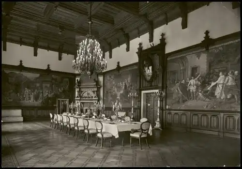 Wernigerode Feudalmuseum Schloss Innenansicht Festsaal zur DDR-Zeit 1985