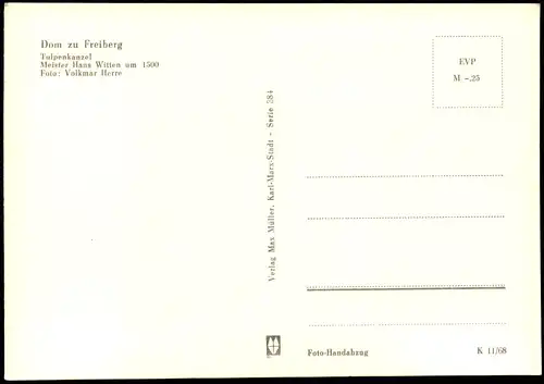 Ansichtskarte Freiberg (Sachsen) Dom zu Freiberg Tulpenkanzel 1968