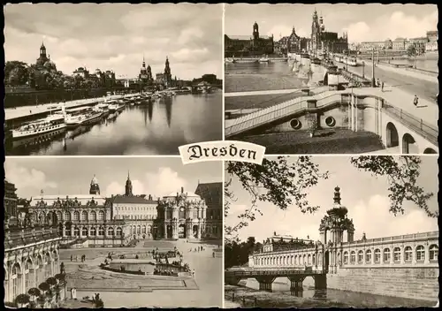 Dresden Stadt-Ansichten Vor der Zerstörung 1945 (DDR Karte) 1958