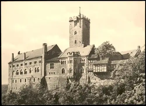 Eisenach Blick auf die Burg von Osten  Fotokarte her 1962