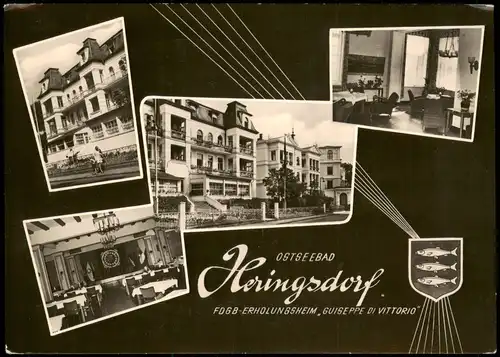 Heringsdorf Usedom DDR Mehrbild-AK ERHOLUNGSHEIM, GUISEPPE DI VITTORIO  1962