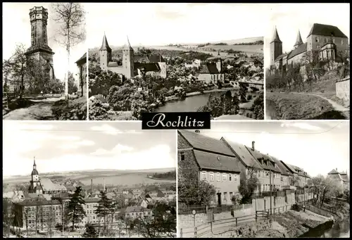 Ansichtskarte Rochlitz DDR Mehrbildkarte mit Stadtansichten 1980