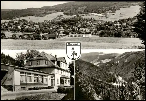 Ansichtskarte Wurzbach DDR Mehrbildkarte mit Foto-Ansichten 1980