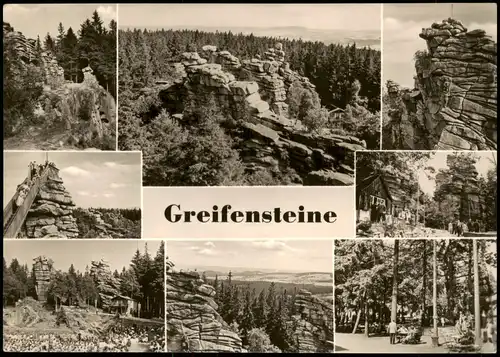Ehrenfriedersdorf Greifensteine DDR Mehrbild-AK Felsen-Formationen 1965/1975