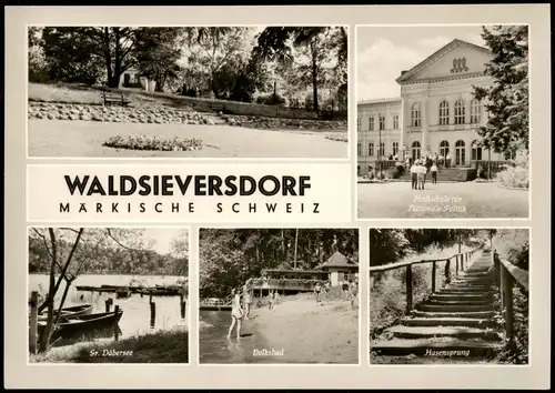 Ansichtskarte Waldsieversdorf Hochschule, Volksbad, Hasensprung 1964
