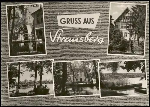 Ansichtskarte Strausberg Spitzmühle, See, Wesendahler Mühle 1965