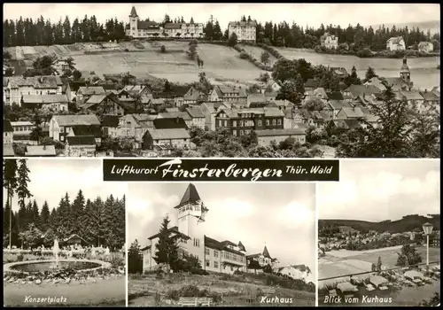 Ansichtskarte Finsterbergen-Friedrichroda Konzertplatz, Platz, Kurhaus 1970