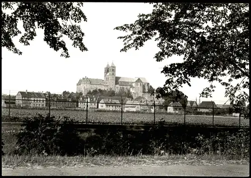 Ansichtskarte Quedlinburg Blick über den Zaun zum Dom 1960