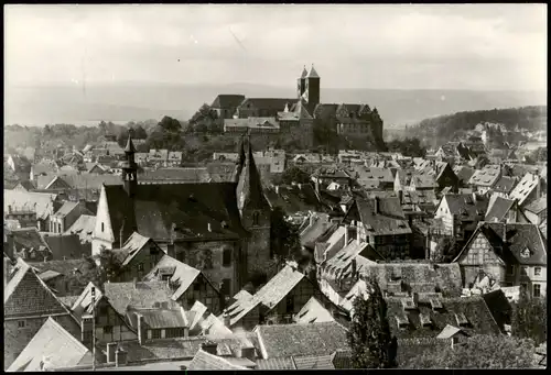 Ansichtskarte Quedlinburg Blick über die Stadt mit Stiftskirche 1976
