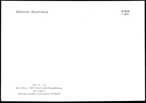 Ansichtskarte Quedlinburg Stiftskirche und Fachwerkhäuser 1976