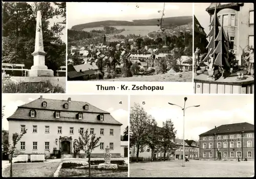 Thum Postmeilensäule Übersicht Bahnhofstraße Karl-Marx-Platz 1981