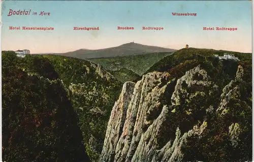 Treseburg Bodetal, Hexentanzplatz, Brocken, Rosstrappe, Winzenburg, Hotel 1919