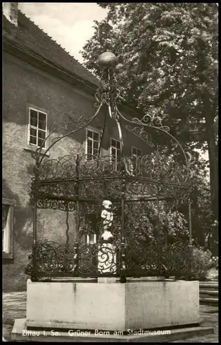 Ansichtskarte Zittau Grüner Born am Stadt-Museum zur DDR-Zeit 1956/1955