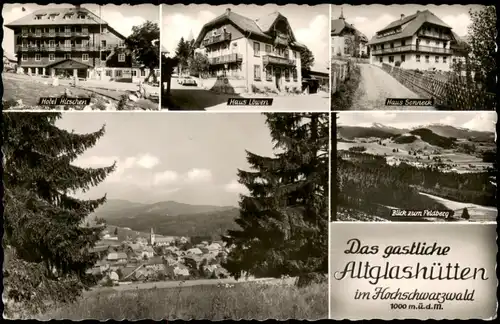 Altglashütten-Feldberg (Schwarzwald) Mehrbild: Stadt und Hotels 1961