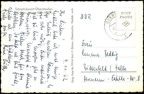 Ansichtskarte Oberstaufen Stadt und Umlandansichten Mehrbild 1962