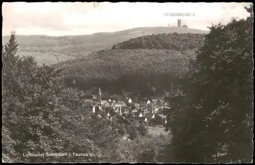 Schmitten (Hochtaunus) Stadt im Hintergrund Großer Feldberg 1956