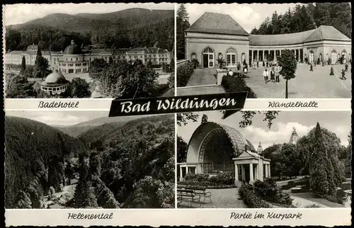 Ansichtskarte Bad Wildungen Helenenbad, Wandelhalle, Badehotel 1957