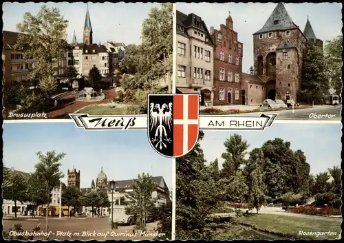 Ansichtskarte Neuss Obusbahnhof, Drususplatz, Obertor 1960