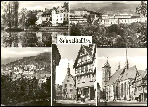 Ansichtskarte Schmalkalden Neubaugebiet, Neuer Teich u.v.m. 1982