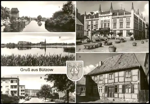 Ansichtskarte Bützow MB: Stadt, Hafen, Carl-Moltmann-Straße 1983