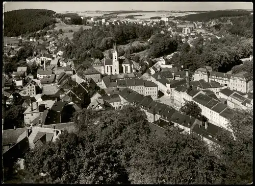 Bad Lobenstein Blick über die Stadt - Neubaugebiet in der Ferne 1966