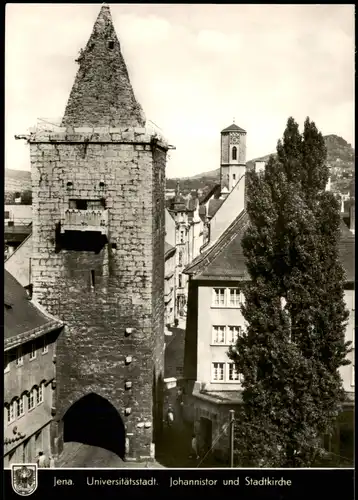 Ansichtskarte Jena Johannistor und Stadtkirche 1968