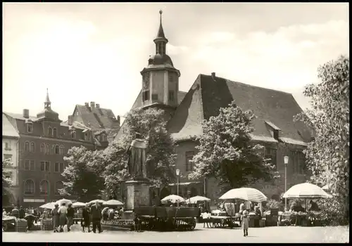 Ansichtskarte Jena Marktplatz, Markttreiben 1968