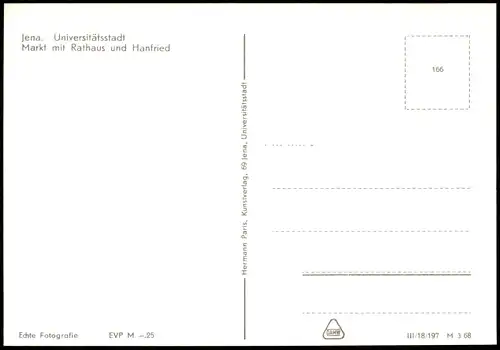 Ansichtskarte Jena Marktplatz, Markttreiben 1968