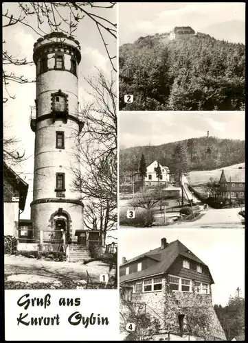 Oybin 1 Hochwaldturm 2 Hochwaldbaude 3 Wanderweg zum Hochwald 1977