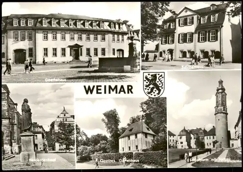 Ansichtskarte Weimar MB Herderdenkmal Goethehaus Goethes Gartenhaus 1976