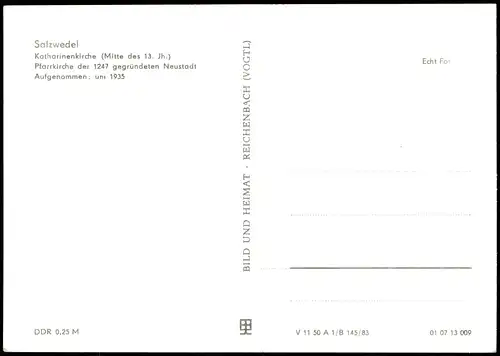 Ansichtskarte Salzwedel Katharinenkirche (Mitte des 13. Jh.) 1983