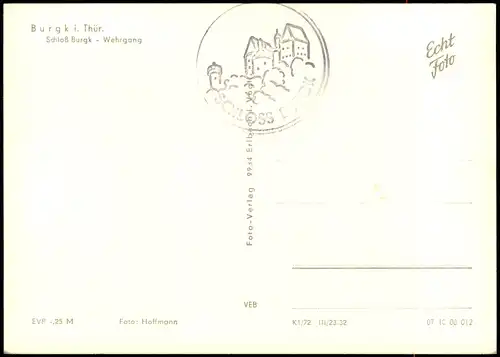 Ansichtskarte Burgk (Saale) Schloß - Wehrgang 1972