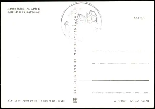 Ansichtskarte Burgkhammer-Burgk (Saale) Schloss Burgk Kr. Zeitz 1971