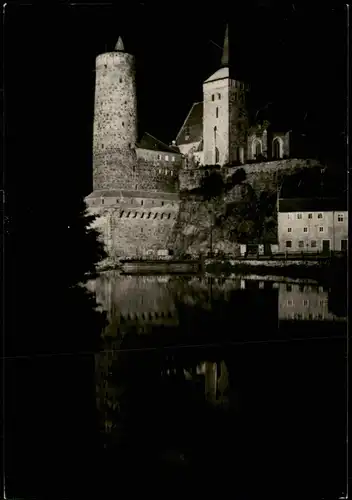 Bautzen Budyšin Alte Wasserkunst mit Michaeliskirche bei Nacht 1963