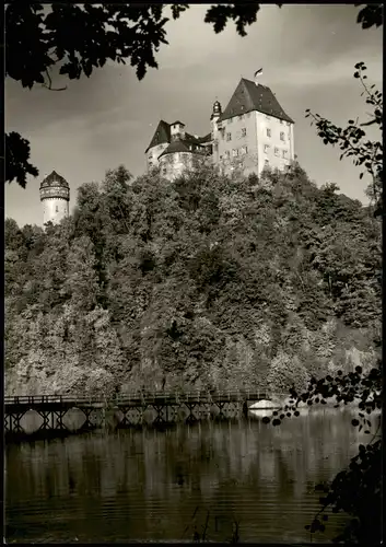 Ansichtskarte Burgkhammer-Burgk (Saale) Holzbrücke - Schloss Burgk 1962