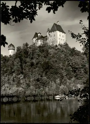 Ansichtskarte Burgkhammer-Burgk (Saale) Schloss Burgk, Holzbrücke 1972