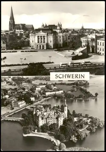 Ansichtskarte Schwerin 2 Bild: Luftbild und Museum 1972