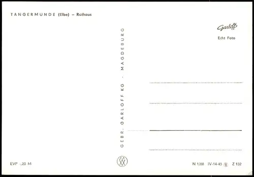 Ansichtskarte Tangermünde Rathaus 1968