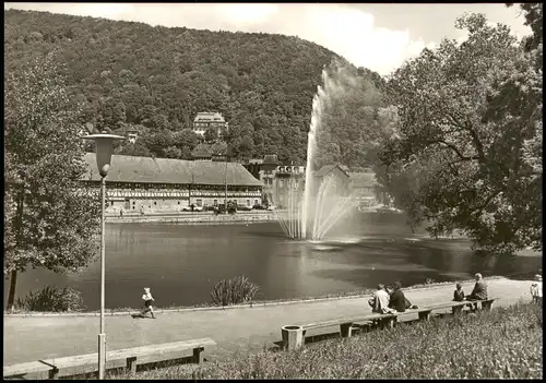 Suhl Herrenteich am Ernst-Thälmann-Platz, im Hintergrund Malzhaus 1971