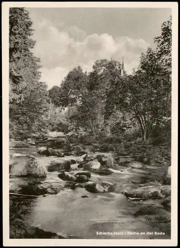 Ansichtskarte Schierke Partie an der Bode 1952
