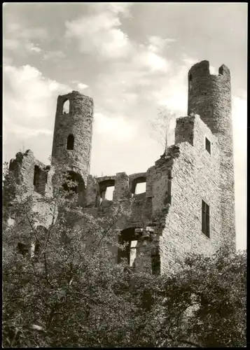 Saalburg-Ebersdorf (Saale) Burgruine Hoher Schwarm - Fotokarte 1973