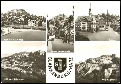 Bad Blankenburg MB Obere Tränkestraße Blick vom Eichenberg Burg Regenstein 1978