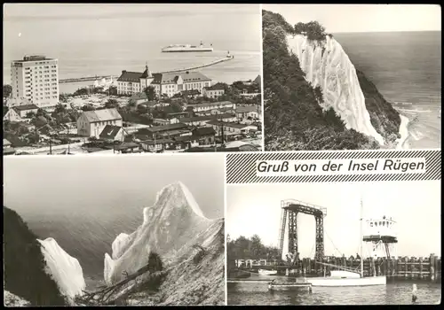 Sassnitz DDR Mehrbildkarte Stubbenkammer Wissower Klinken Wittower Fähre 1983