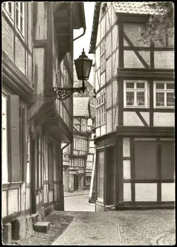 Quedlinburg DDR AK Fachwerkensemble zwischen Marktkirchhof Breiter Straße 1979