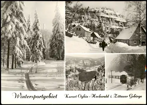 Oybin DDR Mehrbildkarte mit Hochwald, Felsengasse, Schmalspurbahn 1980/1979