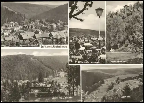 Finsterbergen-Friedrichroda DDR Mehrbildkarte u.a. mit Gesamtansicht Leinatal Felsenkanzel 1970/1969