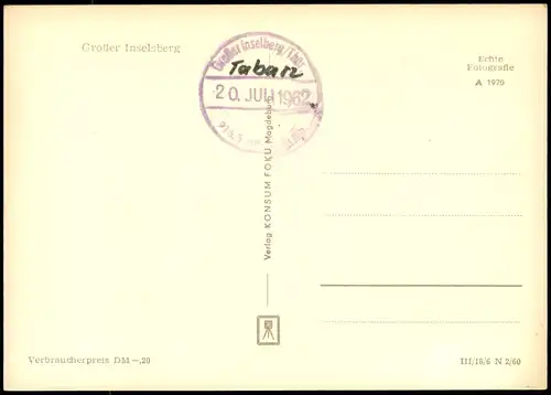 Ansichtskarte Brotterode Großer Inselsberg; Gebäude mit Sender-Anlage 1960