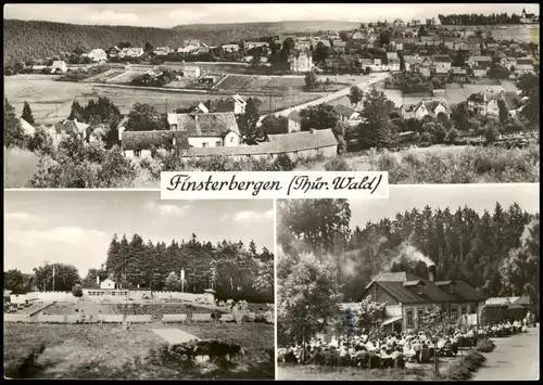 Finsterbergen-Friedrichroda DDR Mehrbildkarte mit 3 Foto Ortsansichten 1965
