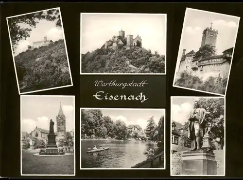 Eisenach Wartburgstadt Stadtteilansichten DDR Mehrbildkarte 1961